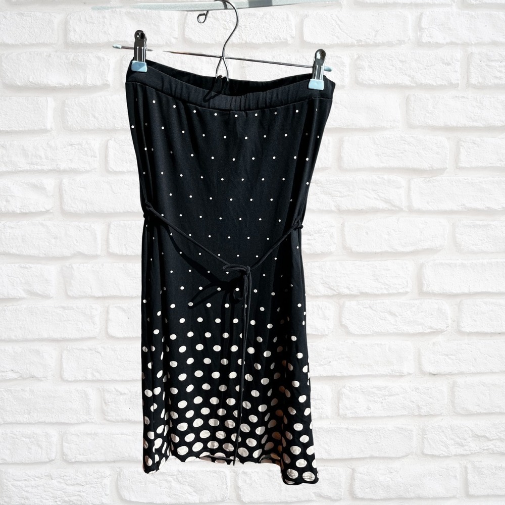 YoYo5 Strapless Polka Dot Summer Dress, Thin Tie Waist, Lightweight‎ Beach Dress